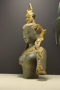 Brass Tara Bust Rustic Black Finish