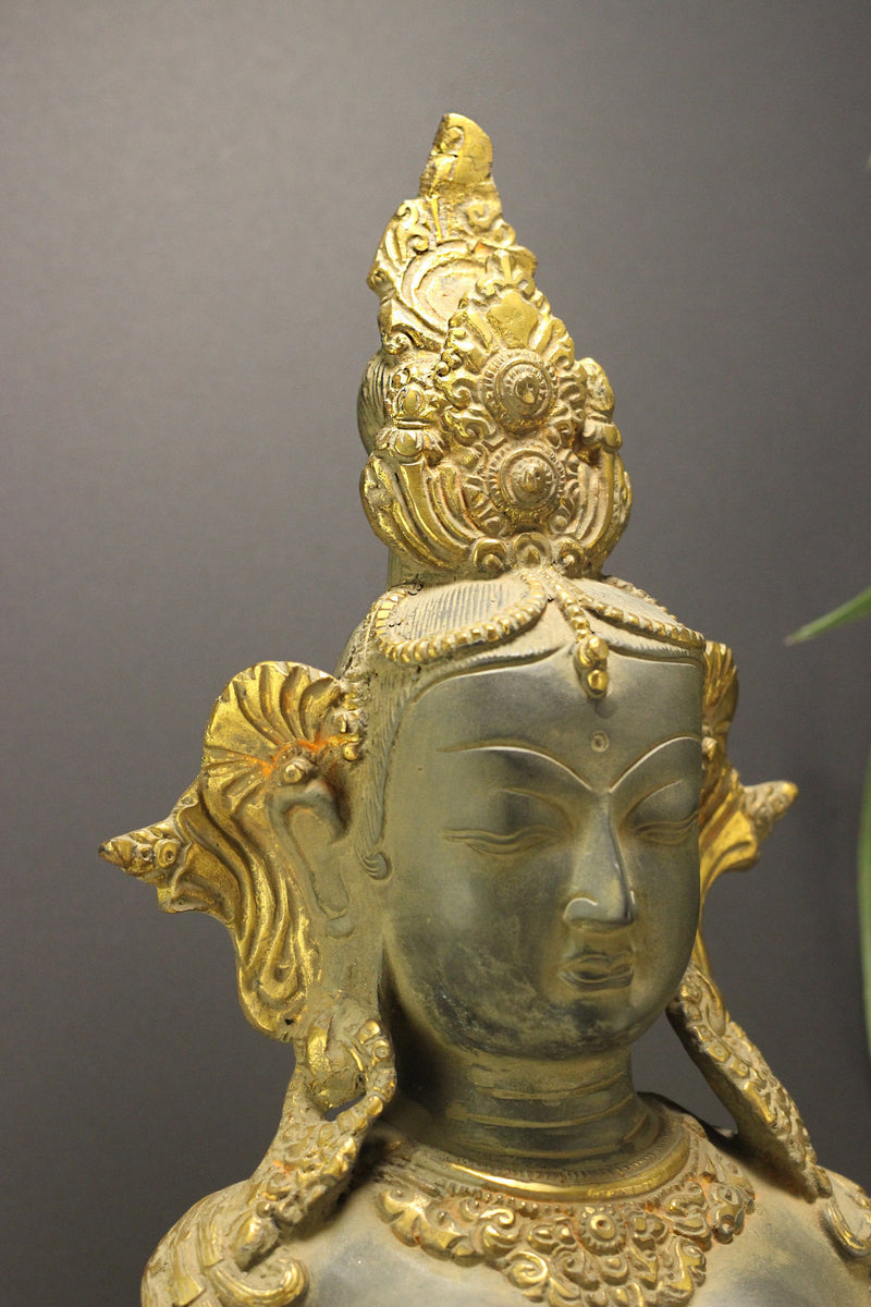 Brass Tara Bust Antique And Gold Finish