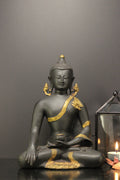 Brass Buddha Rustic Black 9"