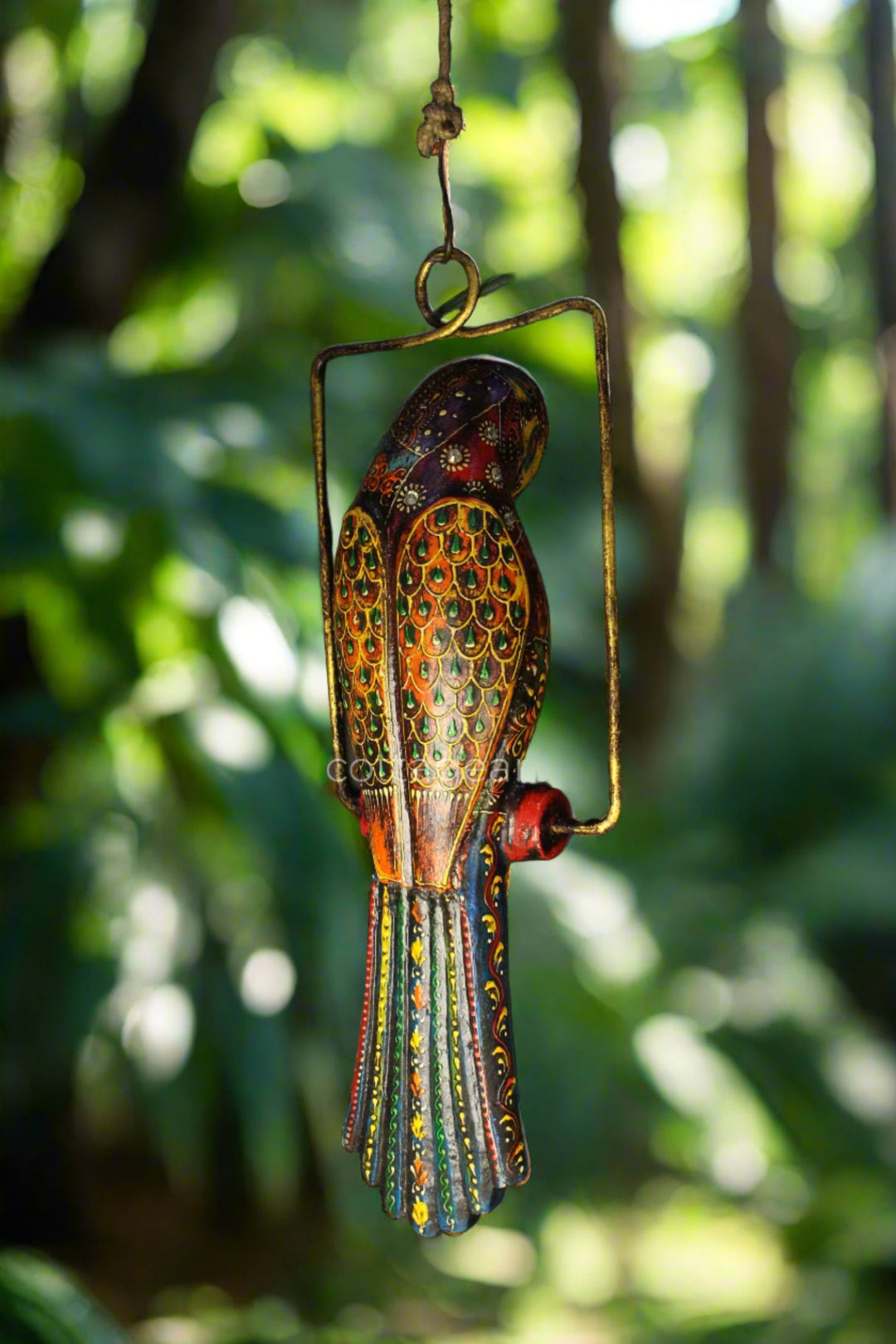 Wooden Hand Painted Parrot