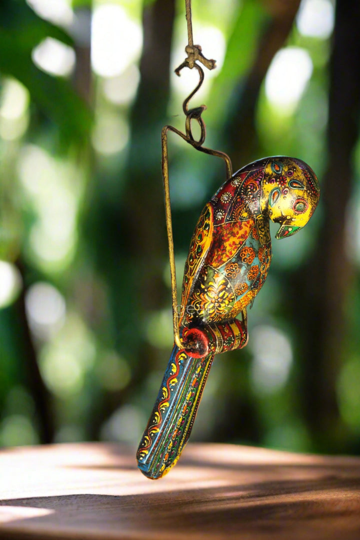Wooden Hand Painted Parrot