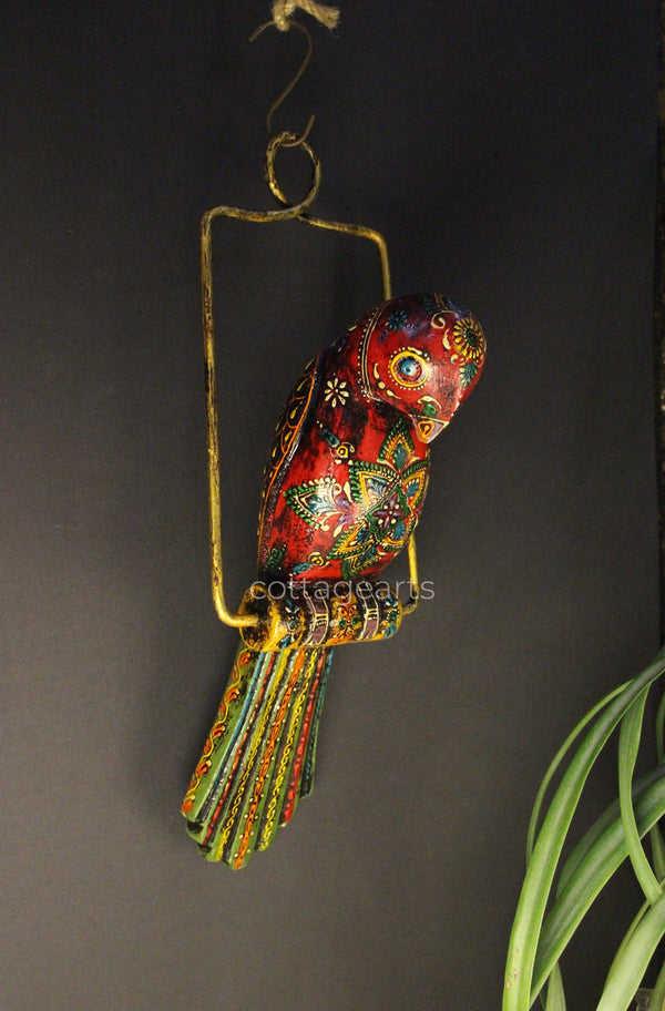 Wooden Hand Painted Parrot