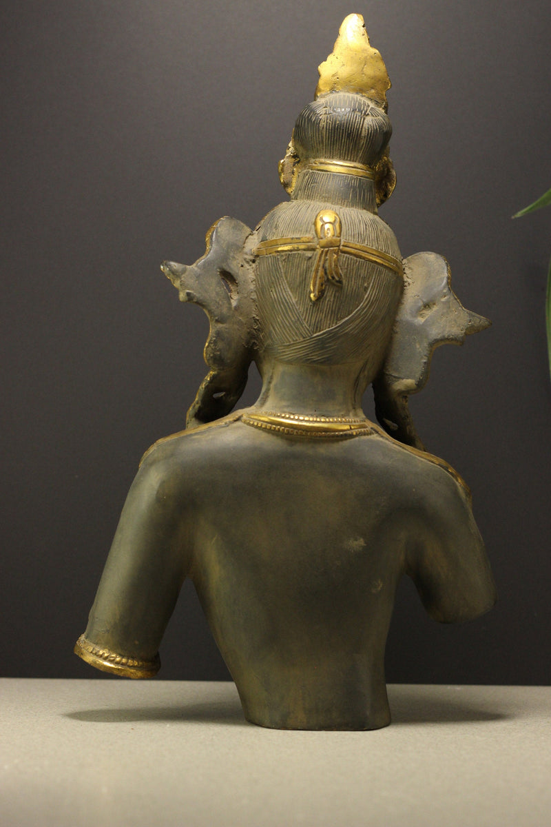 Brass Tara Bust Antique And Gold Finish
