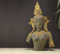 Brass Tara Bust Rustic Black Finish