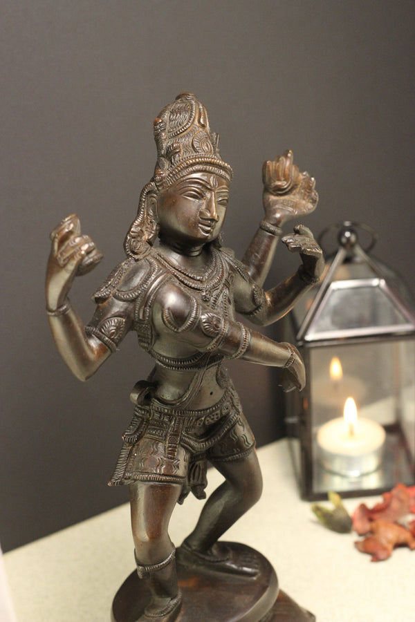 Brass Shiva Tandav Bronze Finish 11"