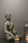 Brass Buddha Rustic Black 9"