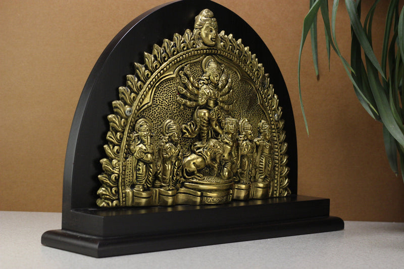Brass Durga / Mahishasura Mardini On Wood