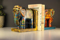 Wooden Book-Ends Painted Elephant