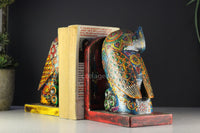 Wooden Book-Ends Painted Owl